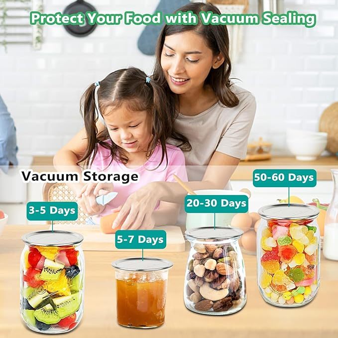 Electric Mason Jar Vacuum Sealer - Mason Jar Vacuum Sealing Kit For Food Storage