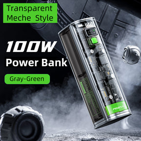 Transparent Mecha Power Bank: 20000mAh Mobile Power Supply
