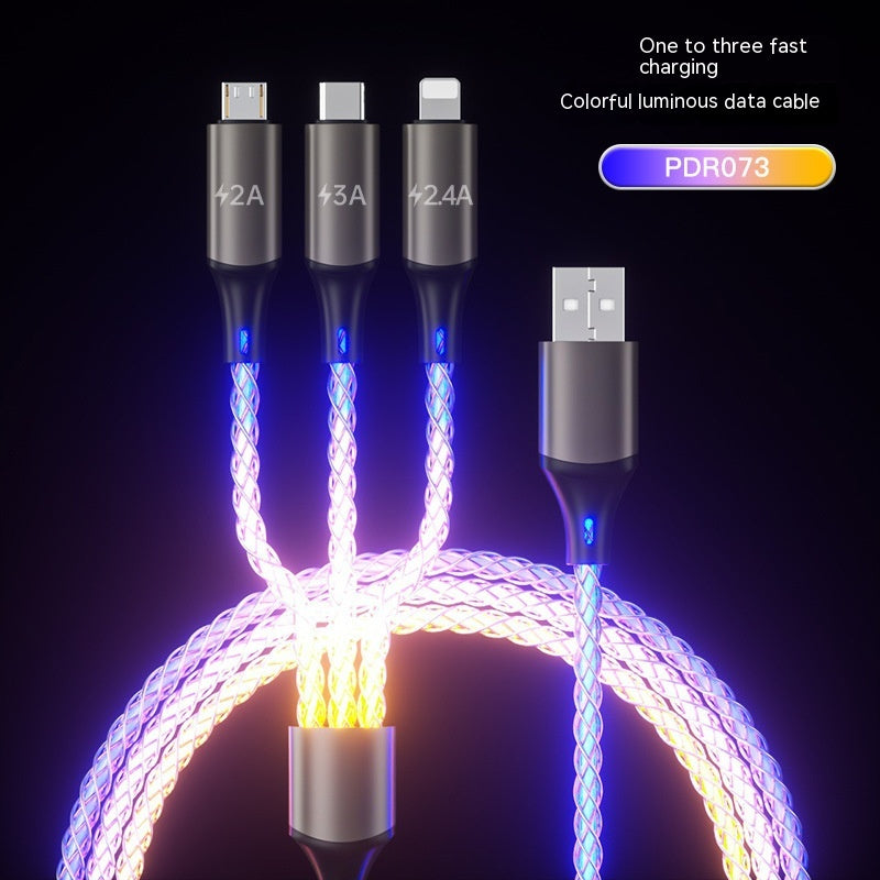Professional Grade RGB Charging Data Cable with Magic Color One To Three Metal Models