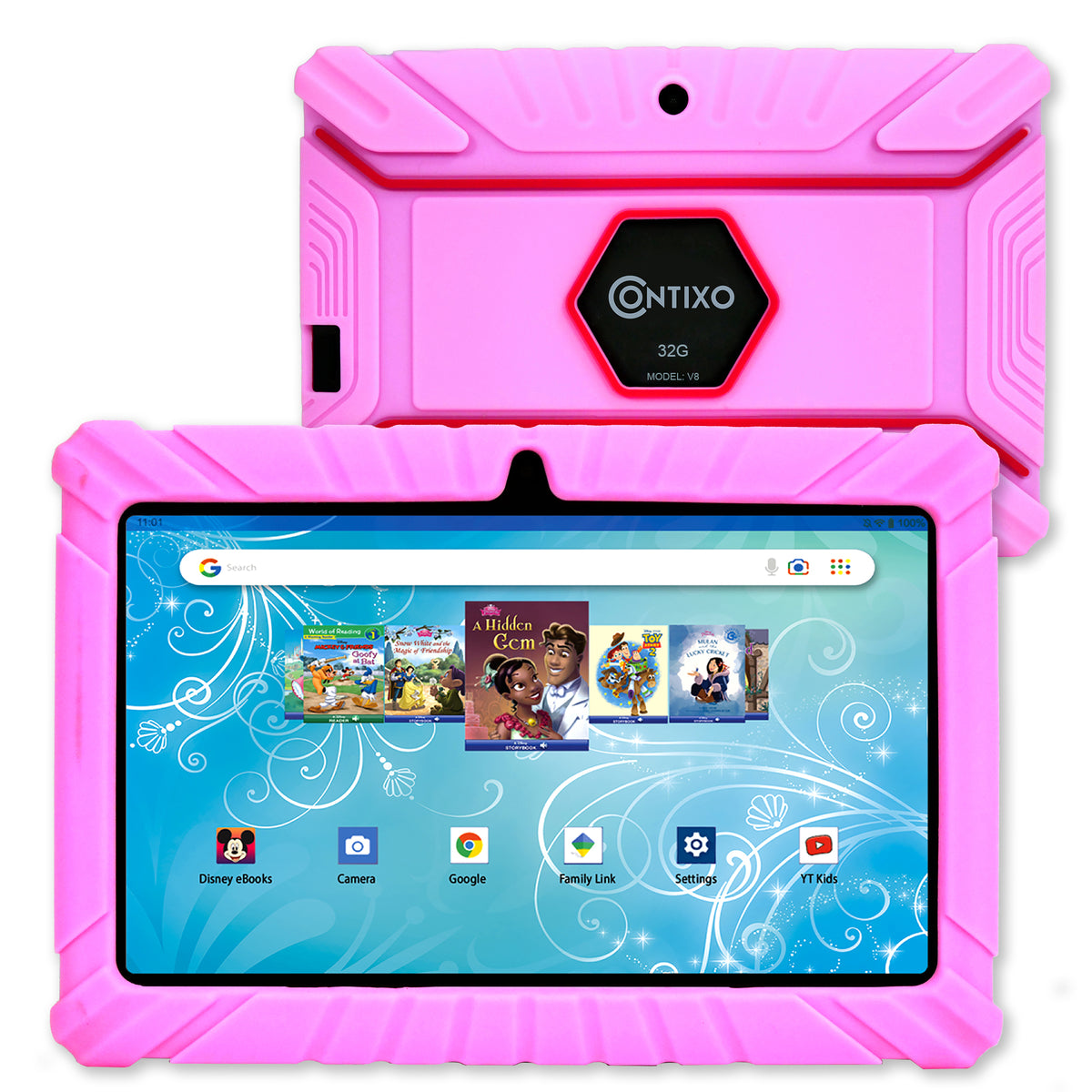 Contixo 7” V8-2 Pink 32GB Kids Tablet Featuring 50 Disney eBooks